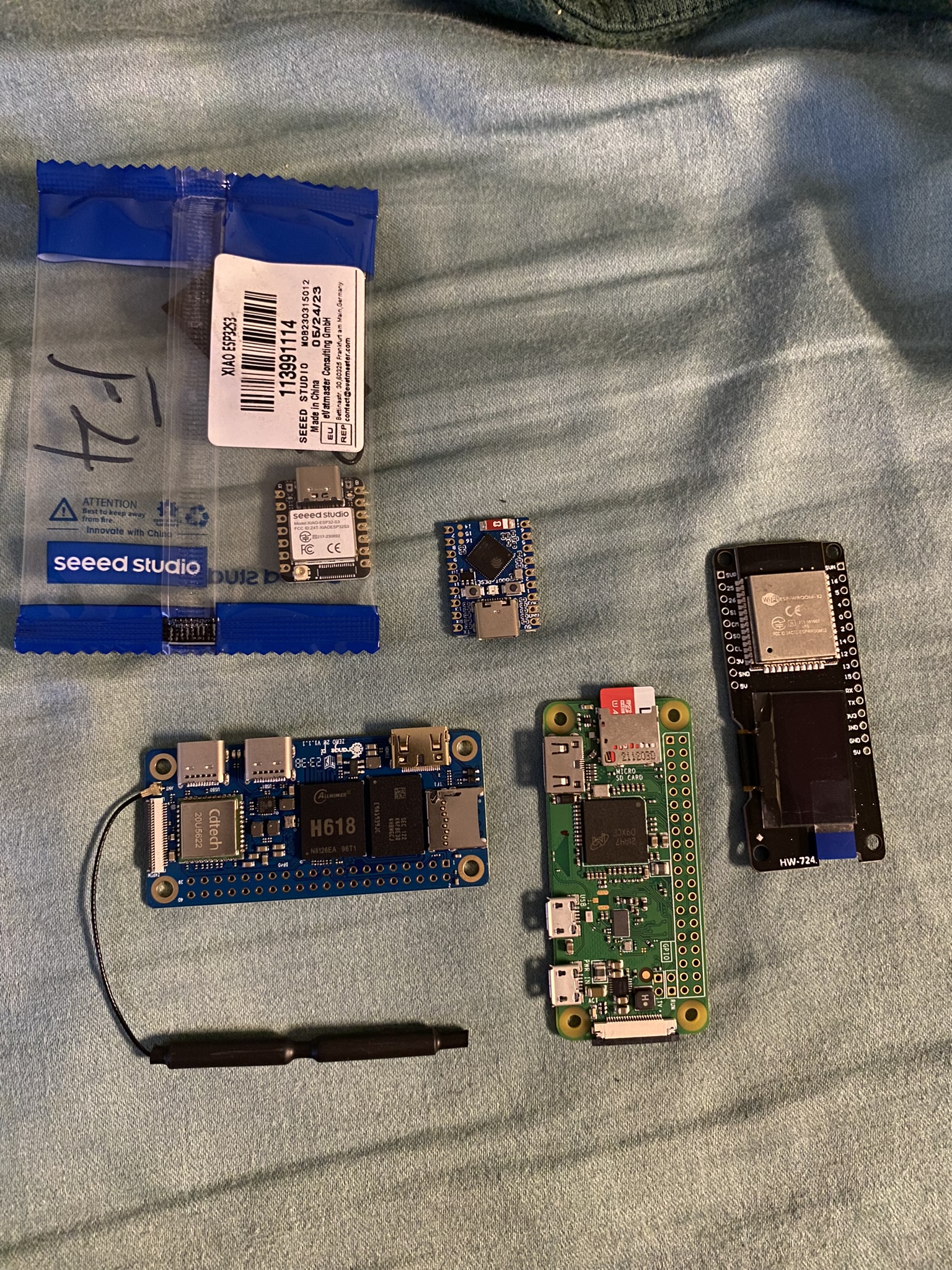 A picture showing several devices I've purchased over the course of this project